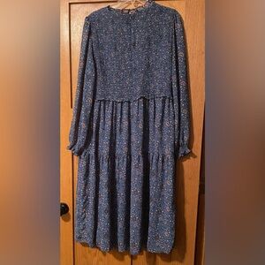 Dip Navy Floral Midi Dress